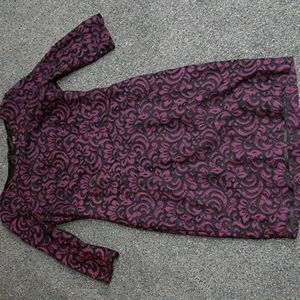 Alex Marie Black and Purple Lace Fully Lined Dress